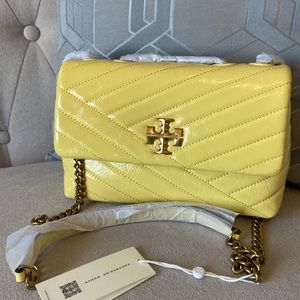 NWT Tory Burch Kira Chevron Patent Small Convertible Shoulder Bag